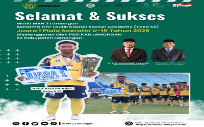 Bawa Tim Taka SS Juara 1 Piala Soeratin U-15 2026, Murid MAN 2 Lamongan Harumkan Nama Madrasah