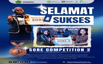 Murid MAN 2 Lamongan Raih Bronze Medal di Ajang SORE Competition 2 Tingkat Nasional