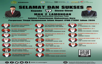 MAN 2 Lamongan Cetak Prestasi: 19 Siswa Lolos PMB PTKIN 2026 LAMONGAN